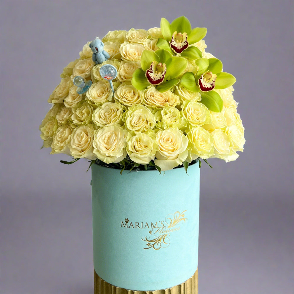 Mondial Rose Classic with Green Butterfly Orchids