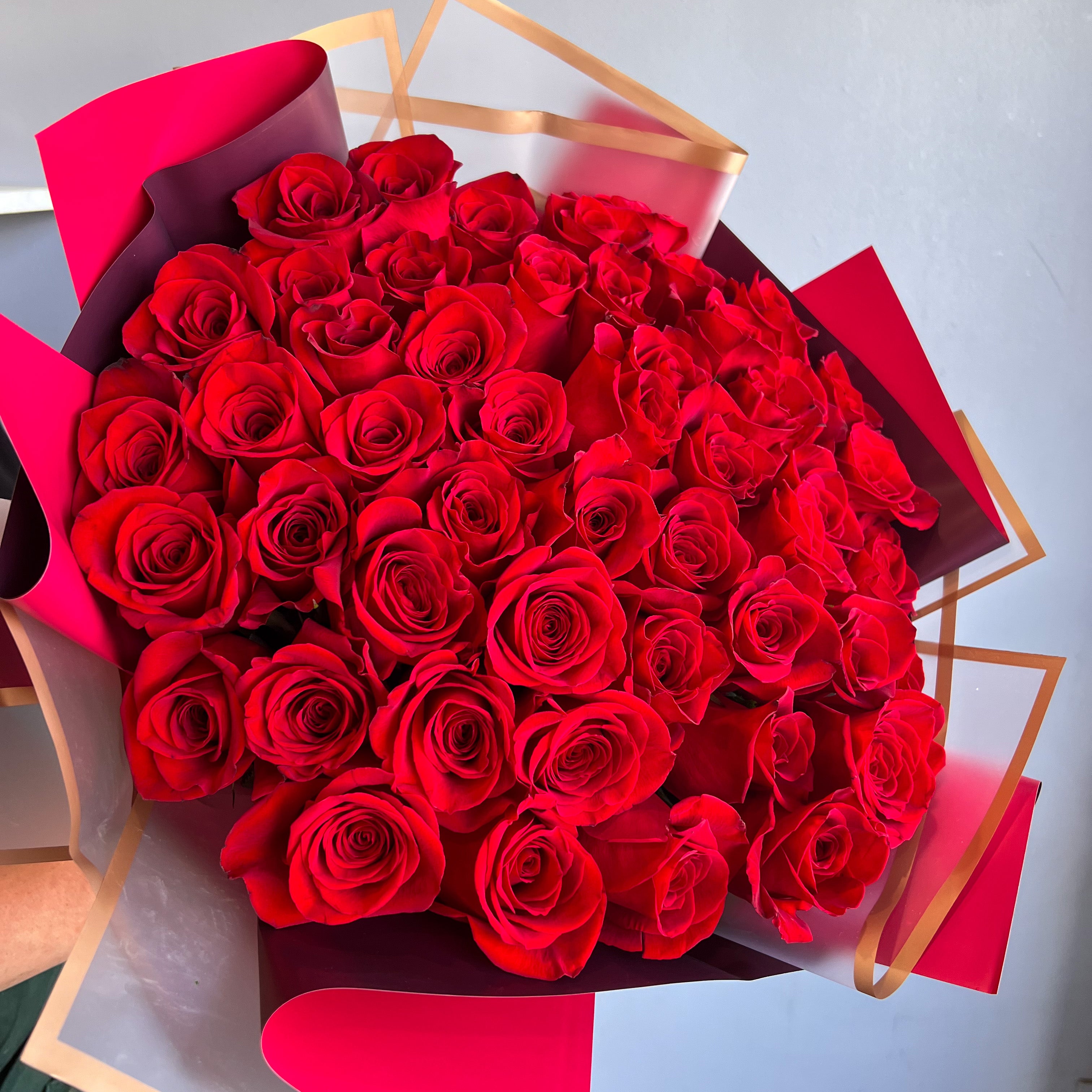 50nred Roses 50 Red Roses No Filler – Mariams Flowers