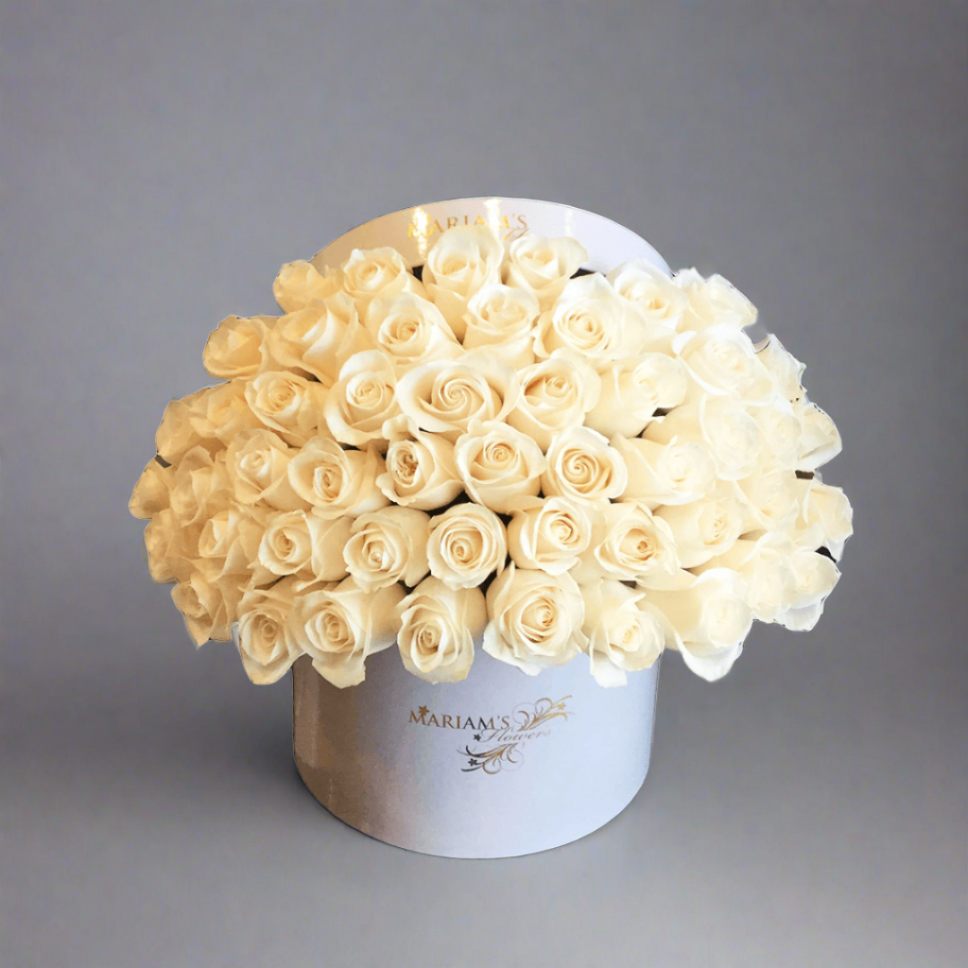 White Rose Classic Box - Mariams Flowers